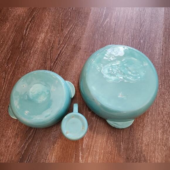 Jaska of California Cascade Ware Blue with Brown Drip Vintage 2 serving Bowls - Picture 5 of 16